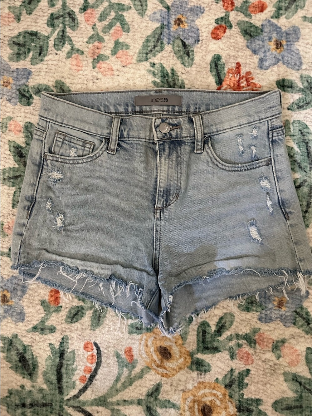 Joe's Jeans Light Blue Distressed Denim Shorts